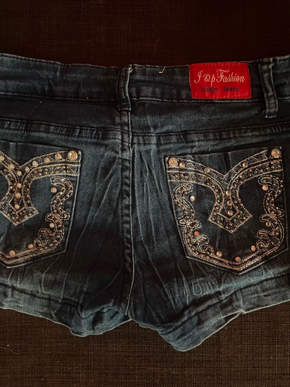 J&P Mcbling Y2K rhinestone MissMe Fashion Embellished Denim Shorts - Size 7